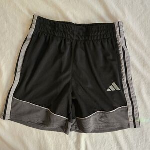 Adidas Boys Soccer Shorts Black & Grey with Stripes 14-16 Large